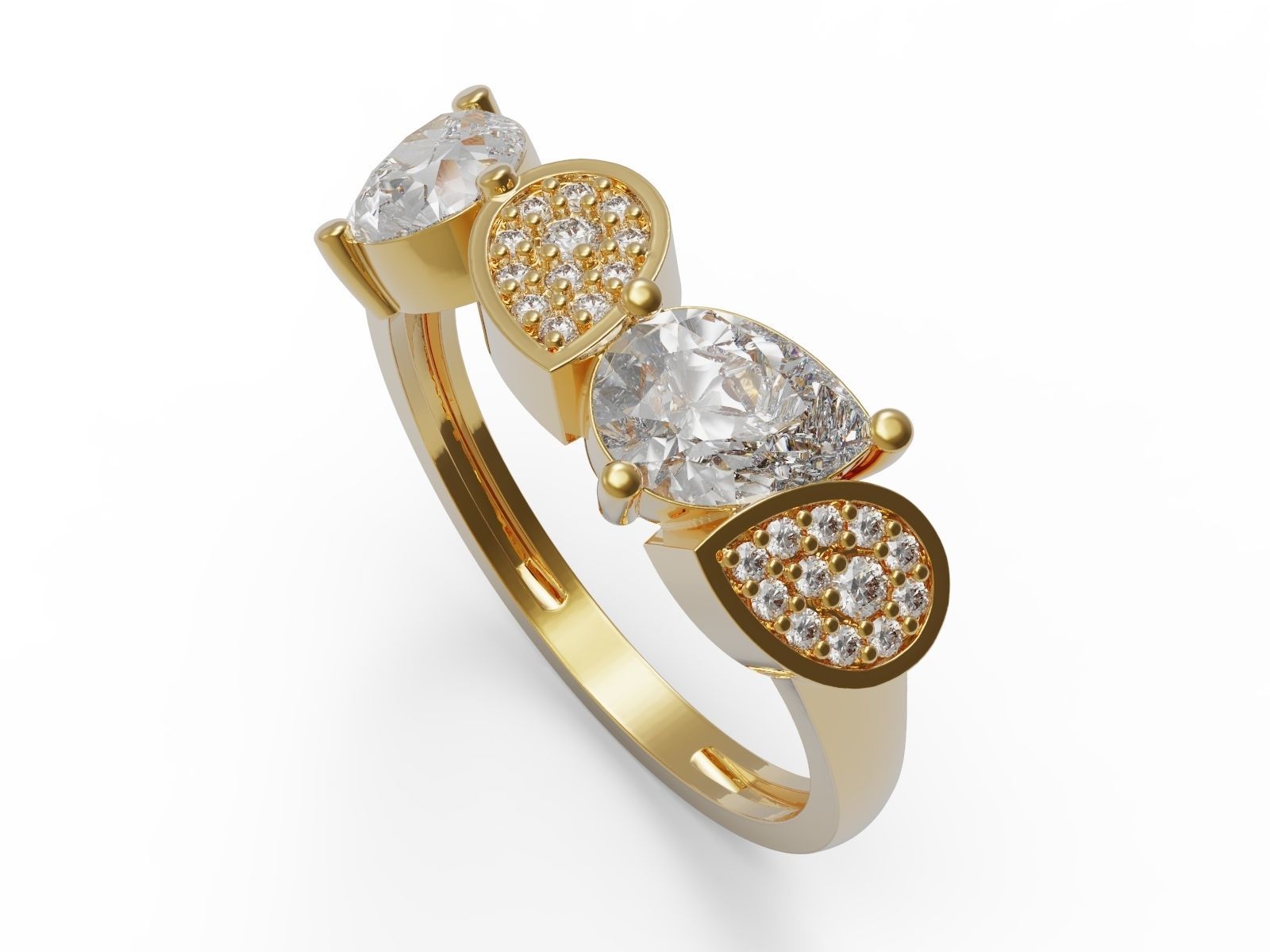 Pear ring 3D print model_2