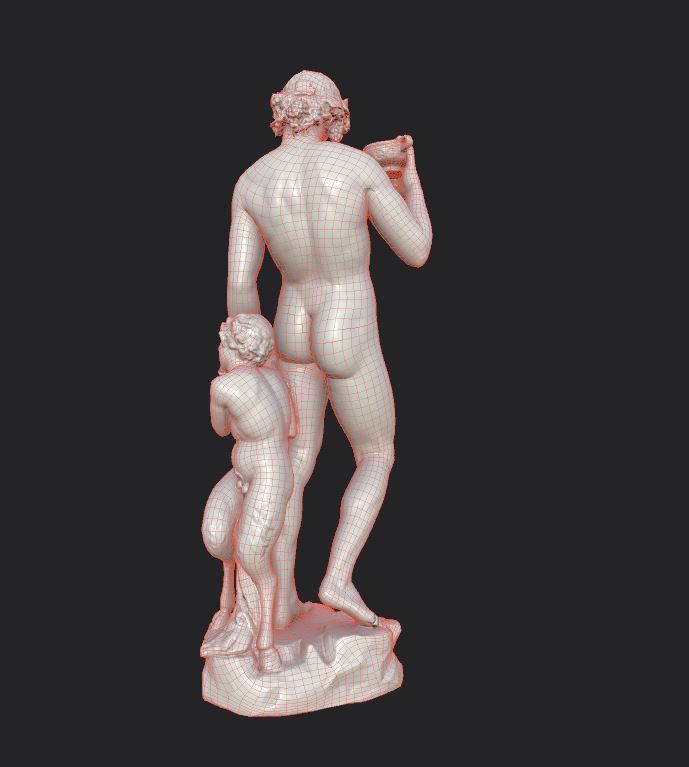 Bacchus statue  Low-poly 3D model_32