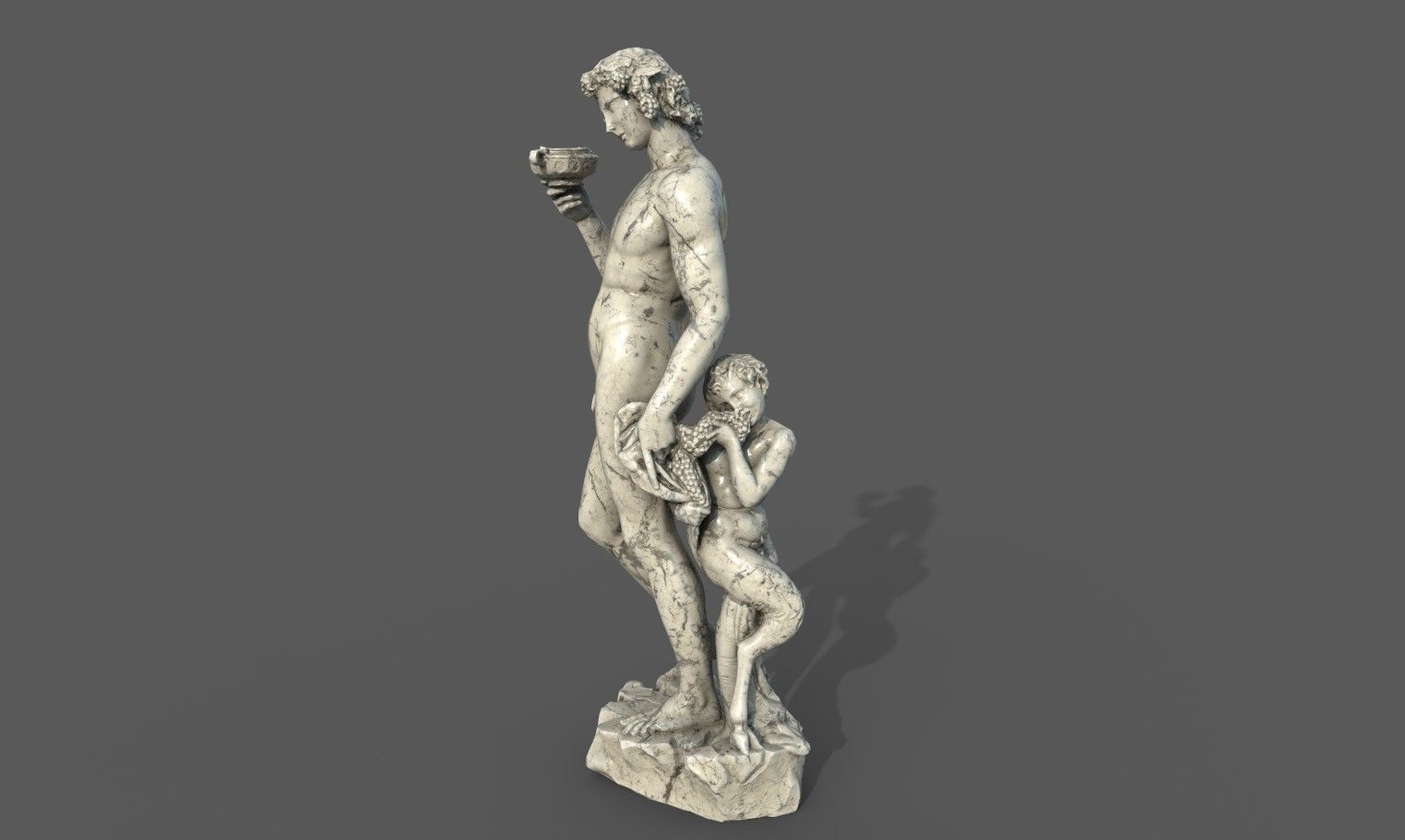 Bacchus statue  Low-poly 3D model_21