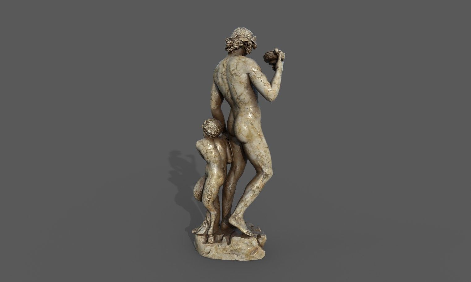 Bacchus statue  Low-poly 3D model_16
