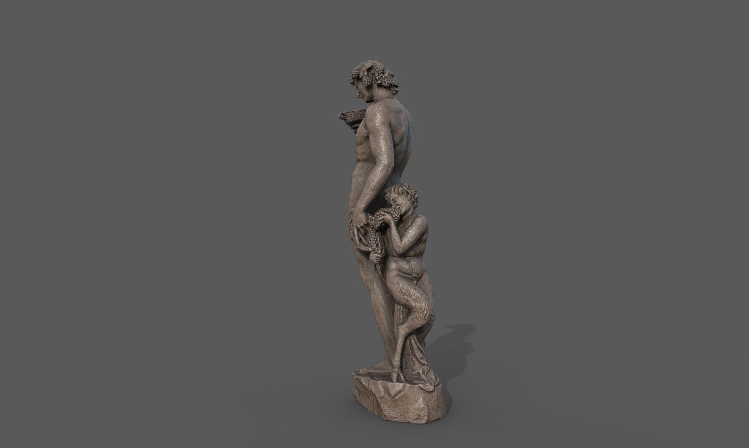 Bacchus statue  Low-poly 3D model_3