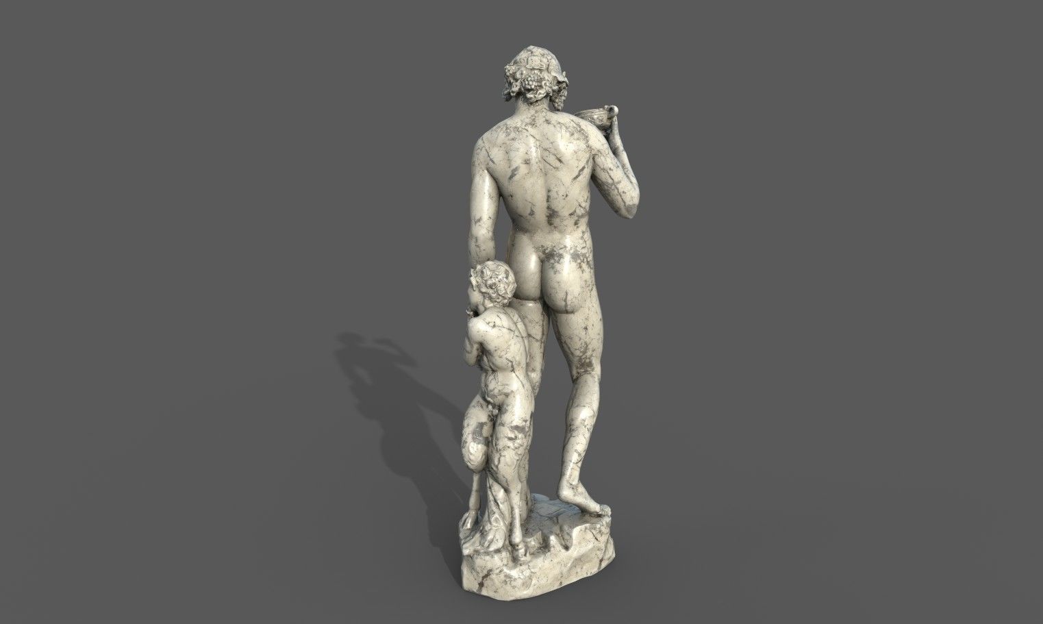Bacchus statue  Low-poly 3D model_23