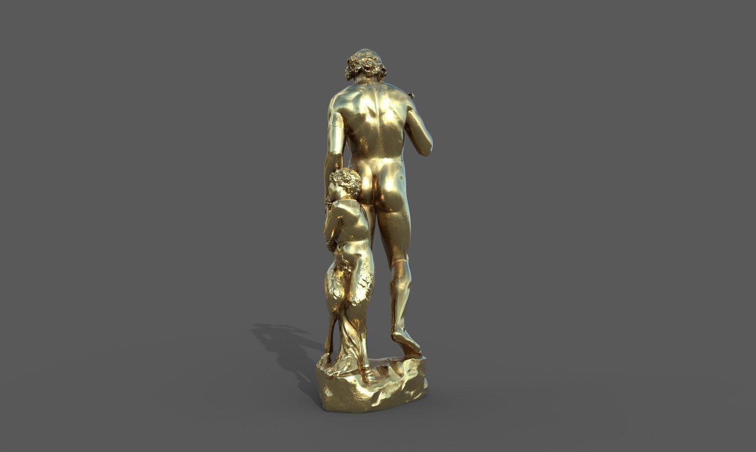 Bacchus statue  Low-poly 3D model_27