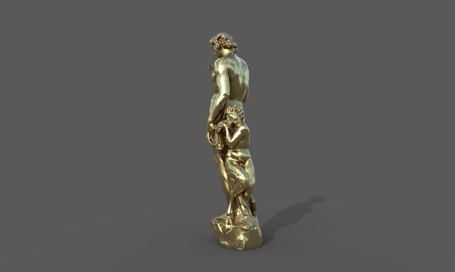 Bacchus statue  Low-poly 3D model_26