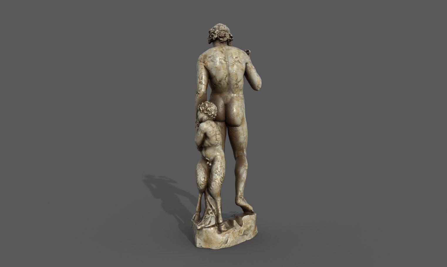Bacchus statue  Low-poly 3D model_15