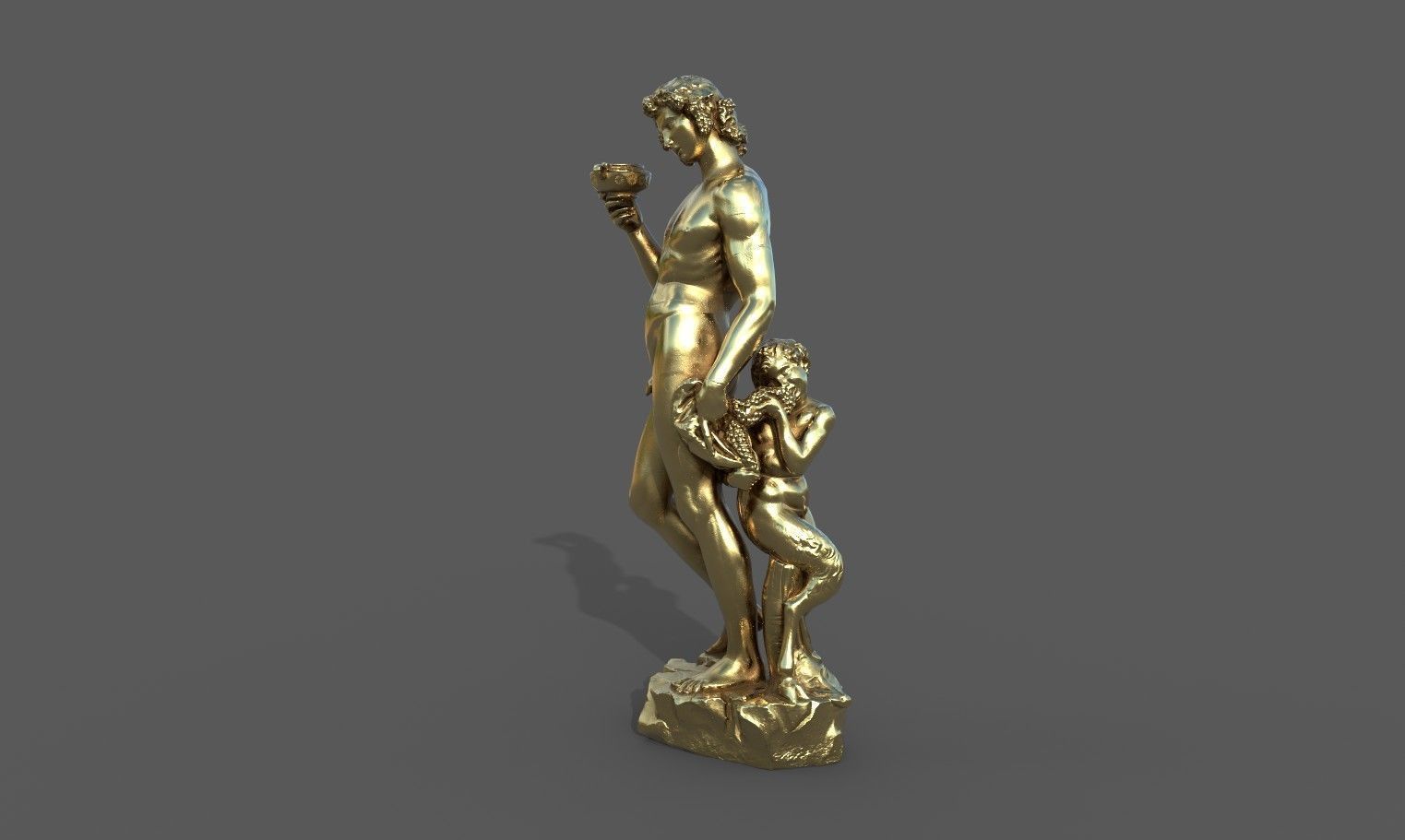 Bacchus statue  Low-poly 3D model_25