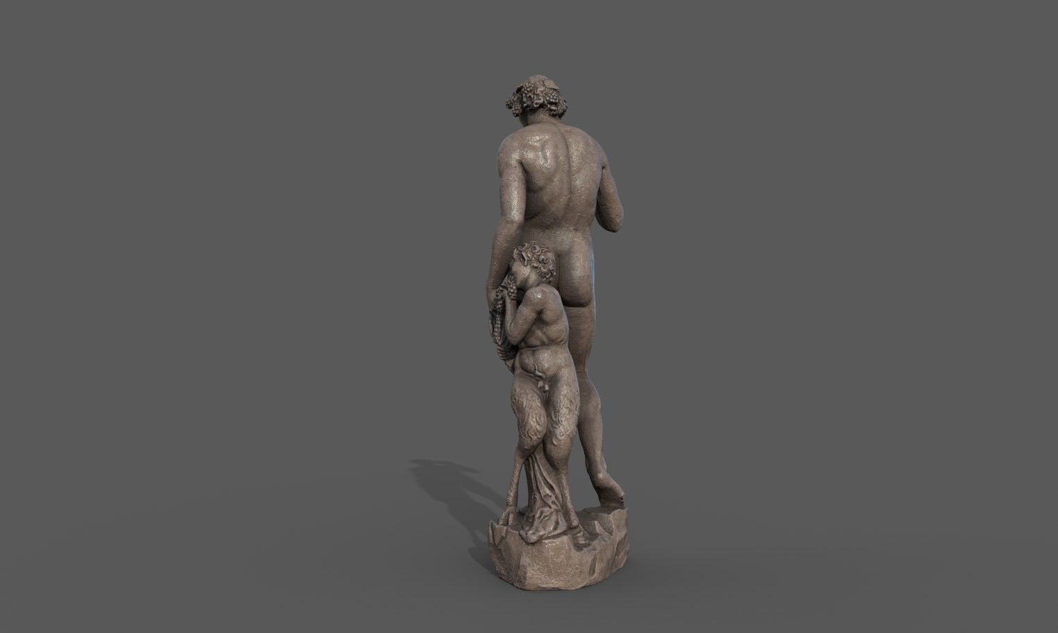 Bacchus statue  Low-poly 3D model_4