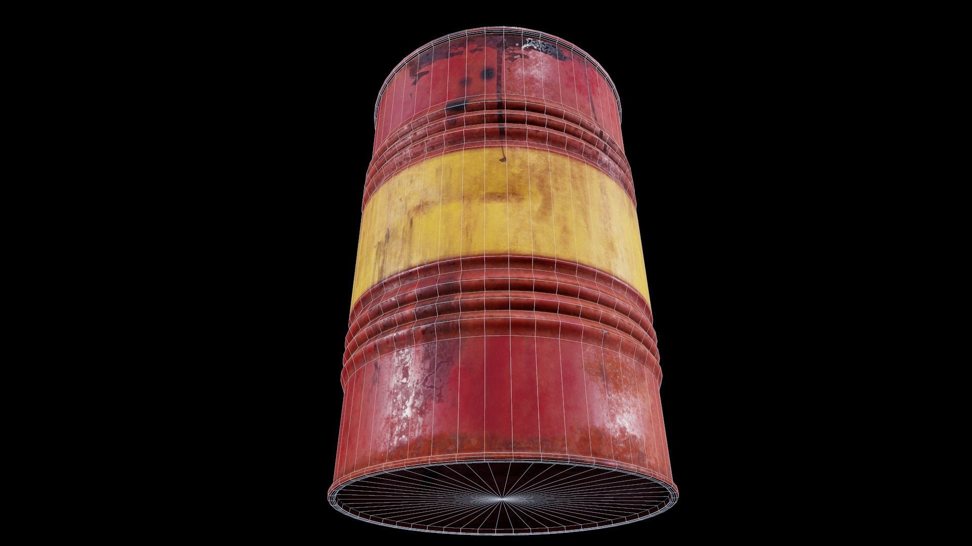  Rusty Oil Barrel - Tutorial Included Low-poly 3D model_9