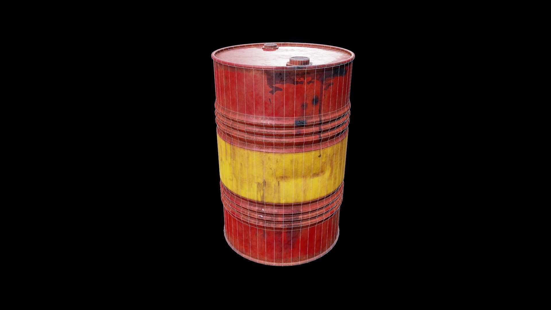  Rusty Oil Barrel - Tutorial Included Low-poly 3D model_3