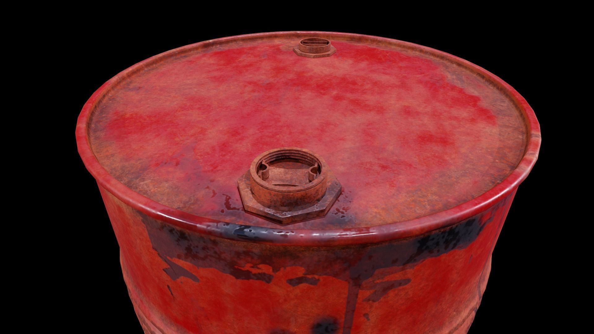  Rusty Oil Barrel - Tutorial Included Low-poly 3D model_10