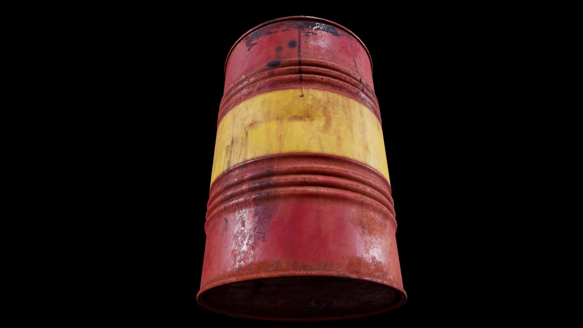  Rusty Oil Barrel - Tutorial Included Low-poly 3D model_8