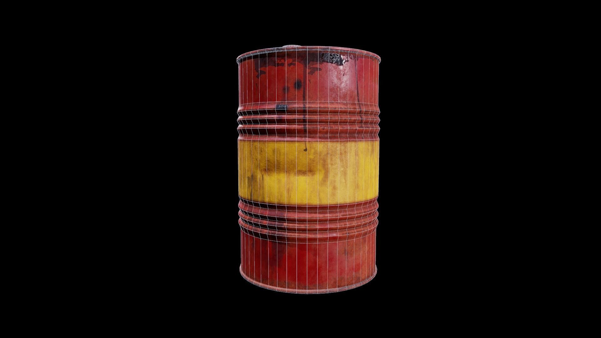  Rusty Oil Barrel - Tutorial Included Low-poly 3D model_5