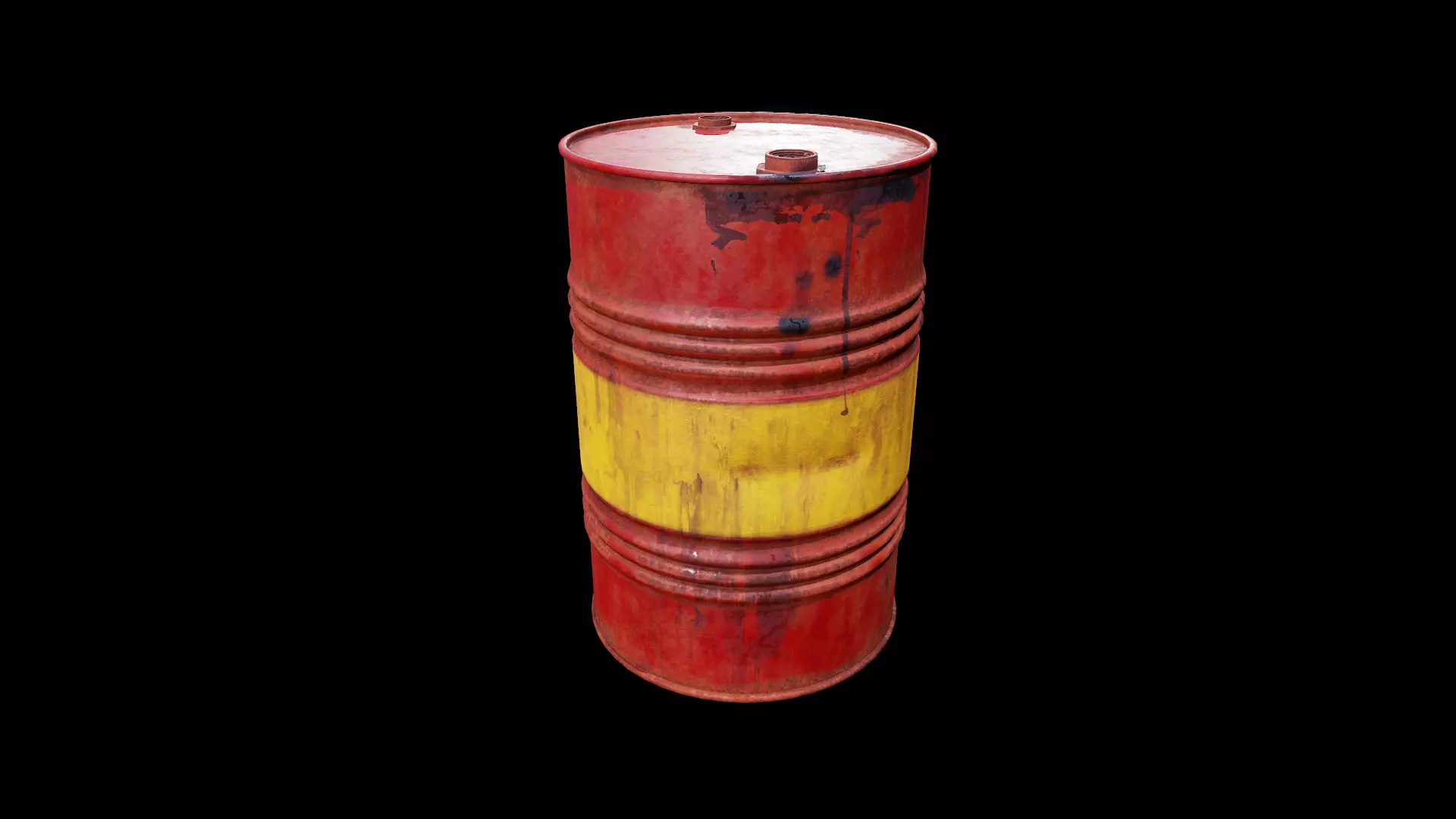  Rusty Oil Barrel - Tutorial Included Low-poly 3D model_0