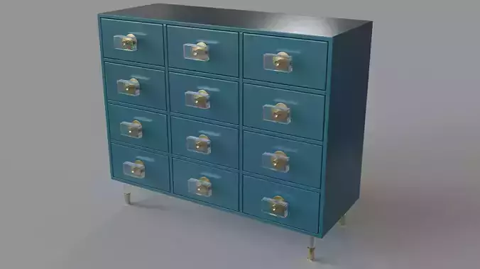 Lacquered Regency Twelve-Drawer Dresser