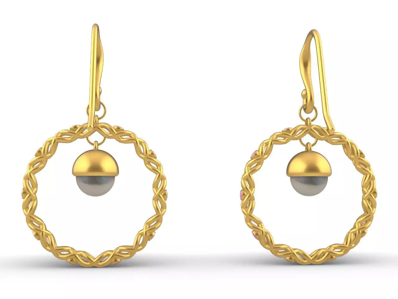 braided hook earrings 3D print model_0