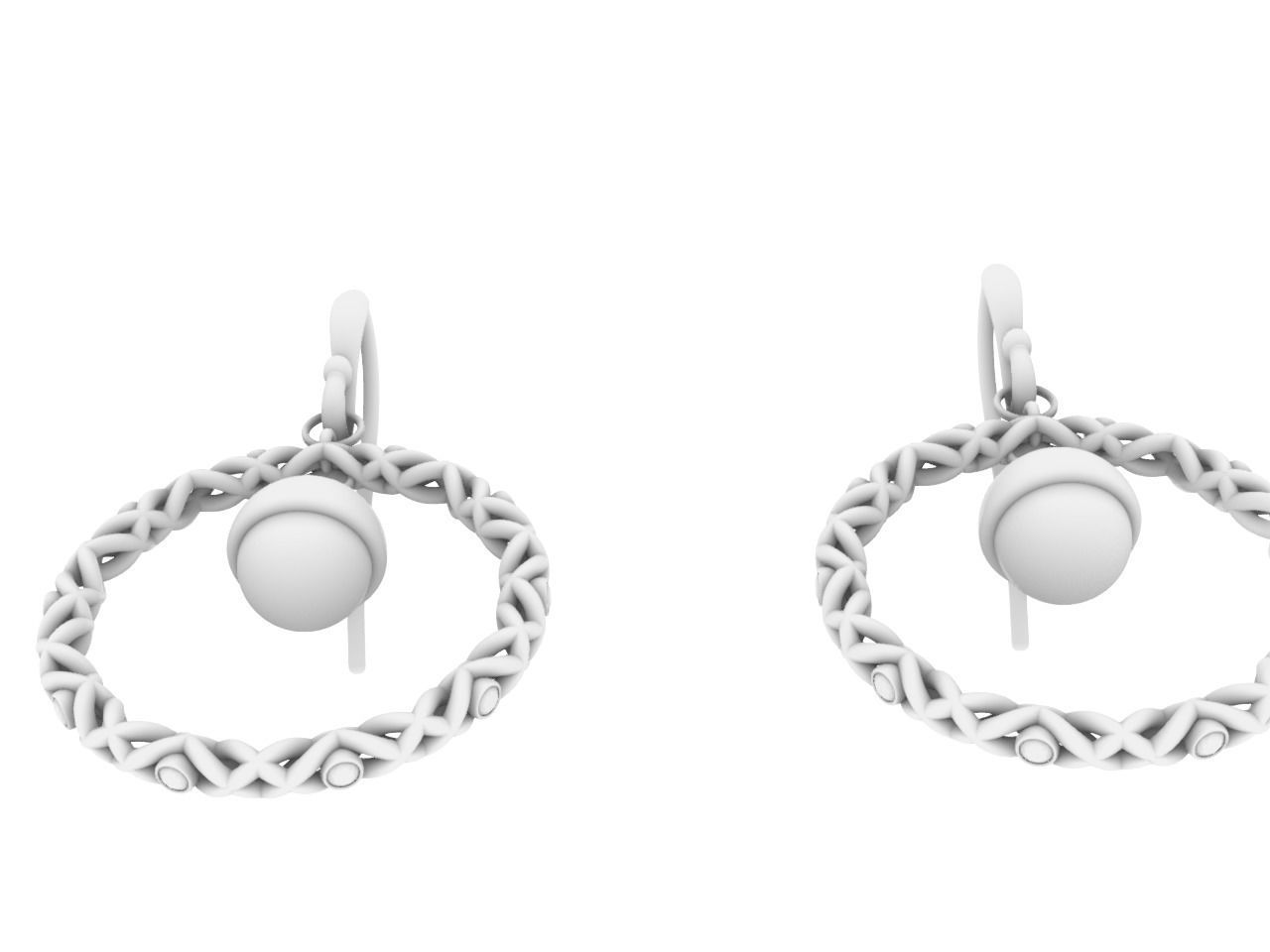 braided hook earrings 3D print model_7