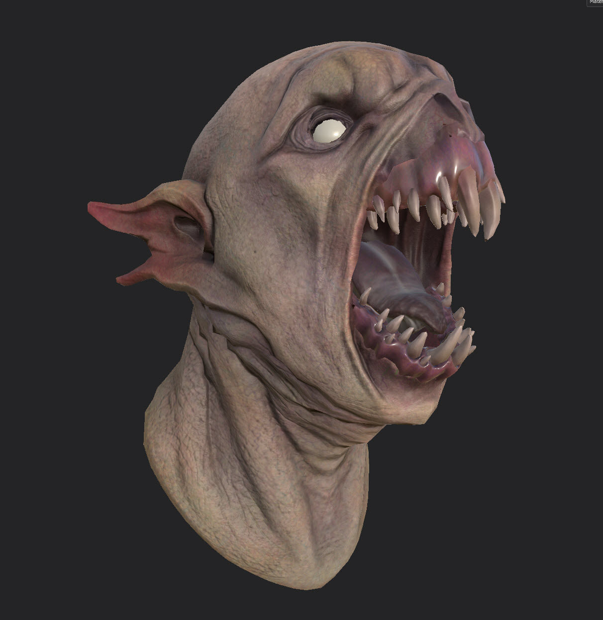 Creepy demon head Low-poly 3D model_3