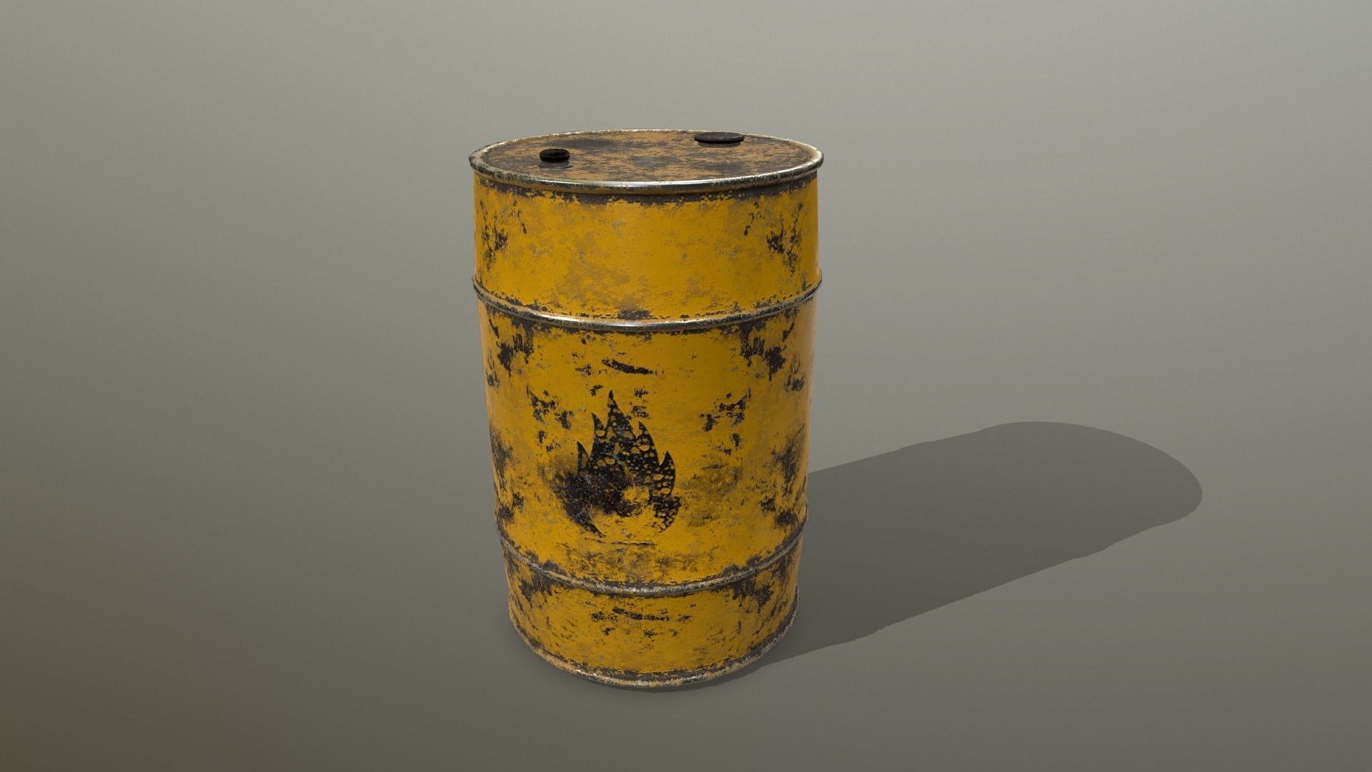Barrel Set Low-poly 3D model_2