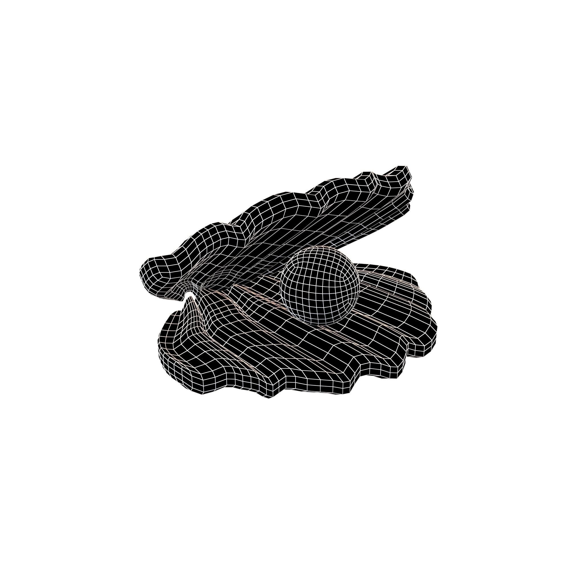 Shell With Pearl v1 002 Low-poly 3D model_4