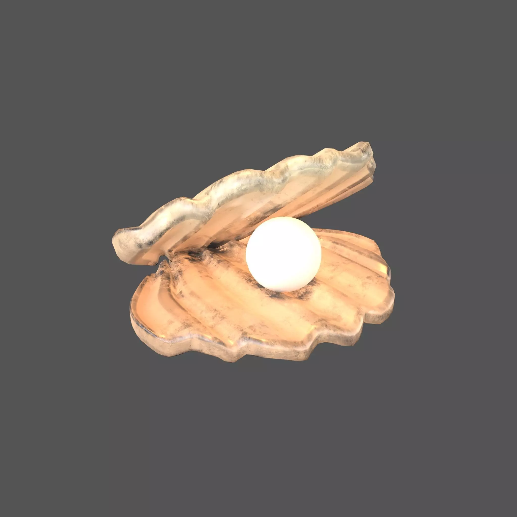 Shell With Pearl v1 002 Low-poly 3D model_0