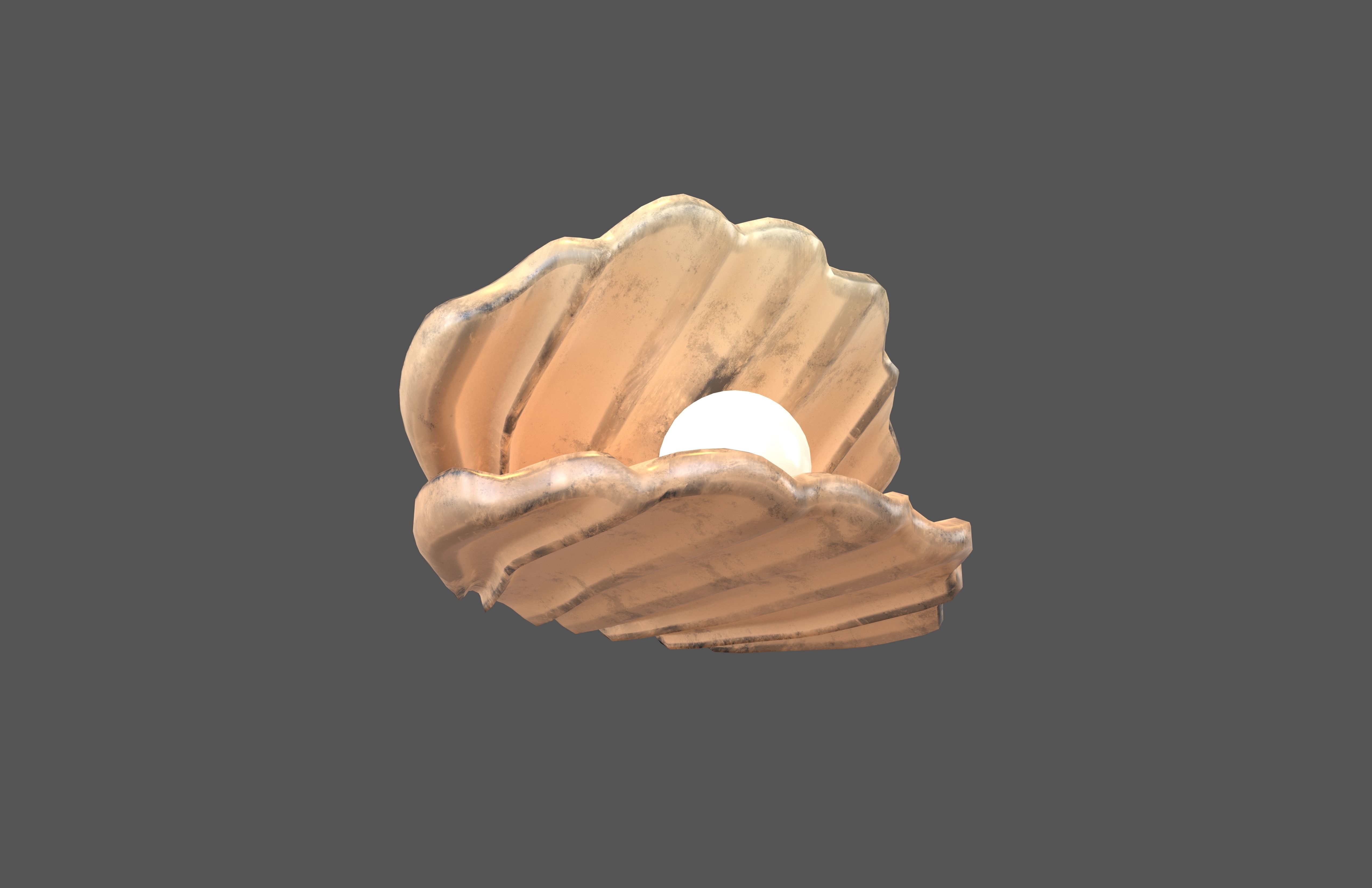 Shell With Pearl v1 002 Low-poly 3D model_3