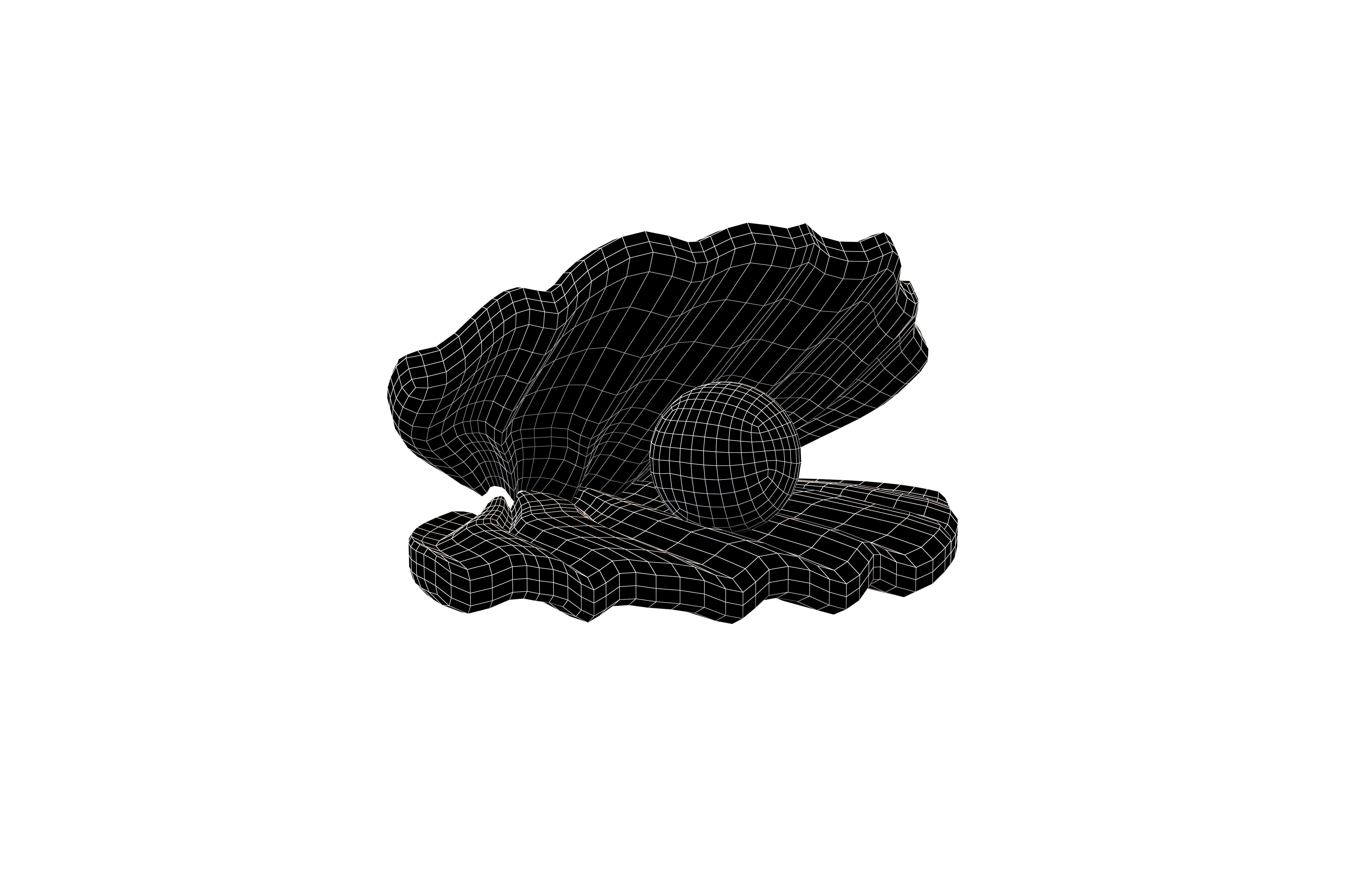 Shell With Pearl v1 002 Low-poly 3D model_5