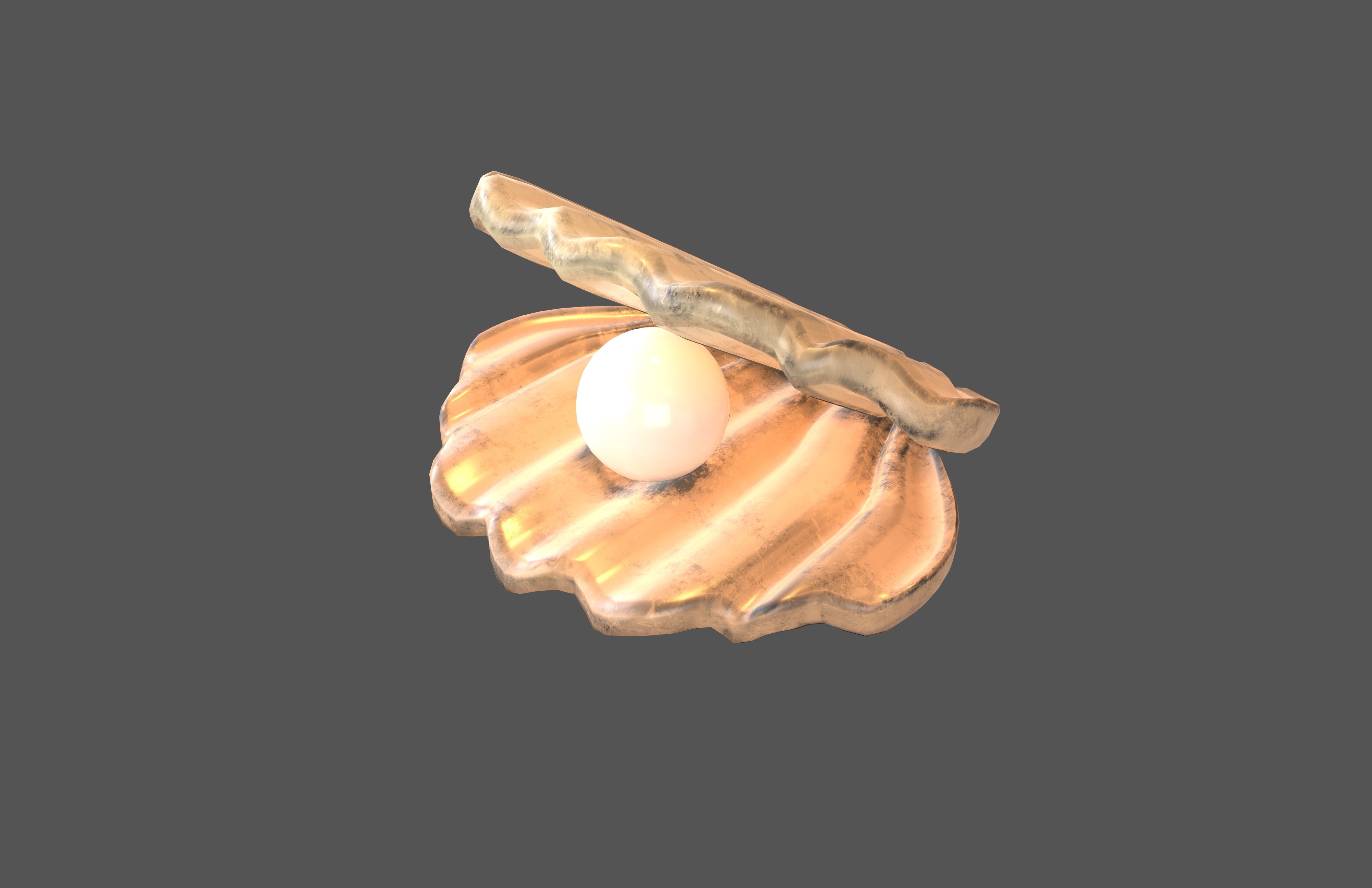 Shell With Pearl v1 002 Low-poly 3D model_2