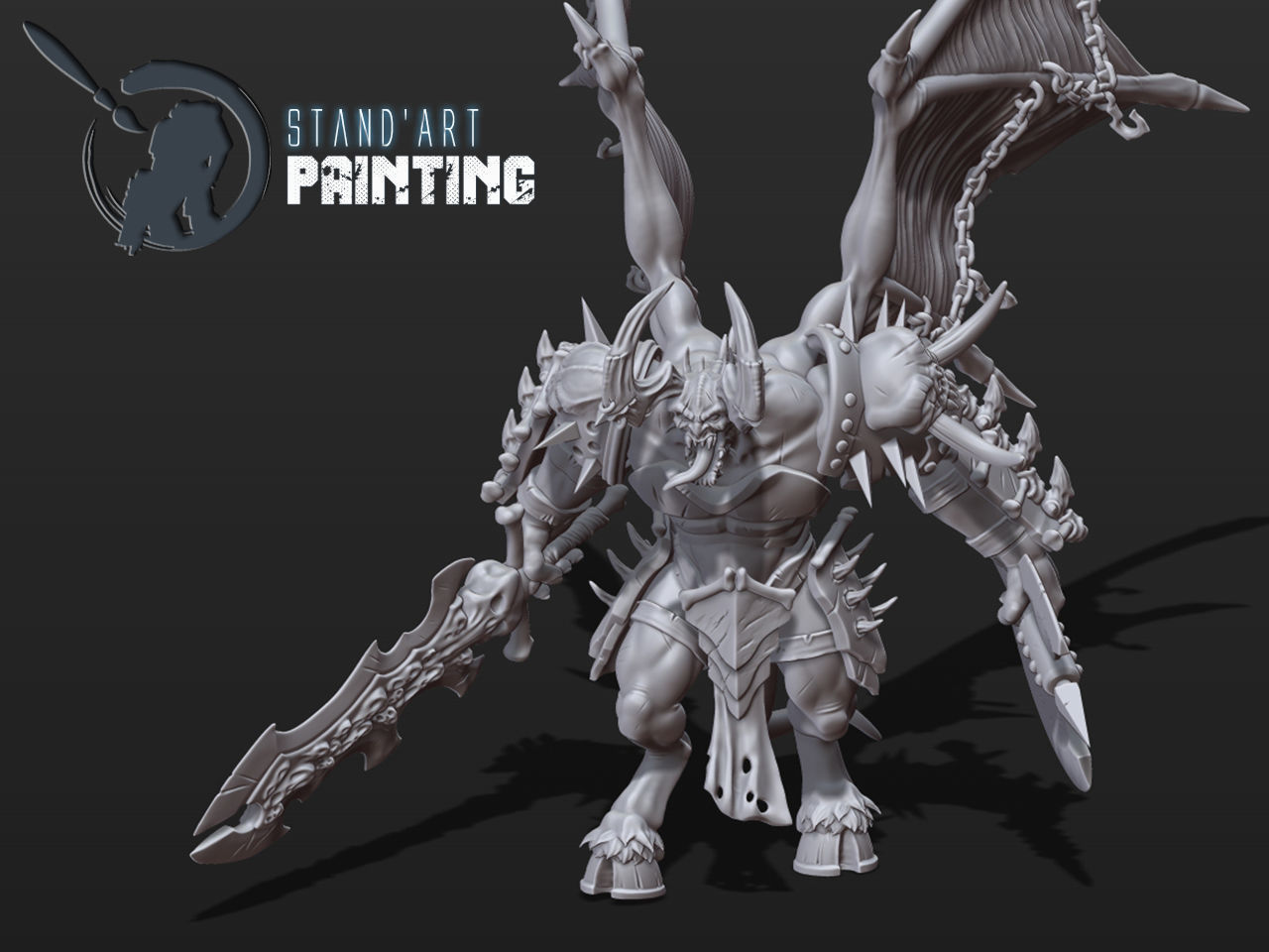 Hellbringer demon holding sword 3D model_1