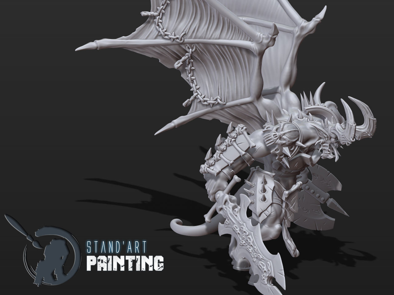 Hellbringer demon holding sword 3D model_3