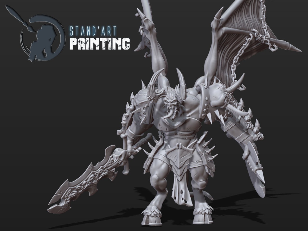 Hellbringer demon holding sword 3D model_6