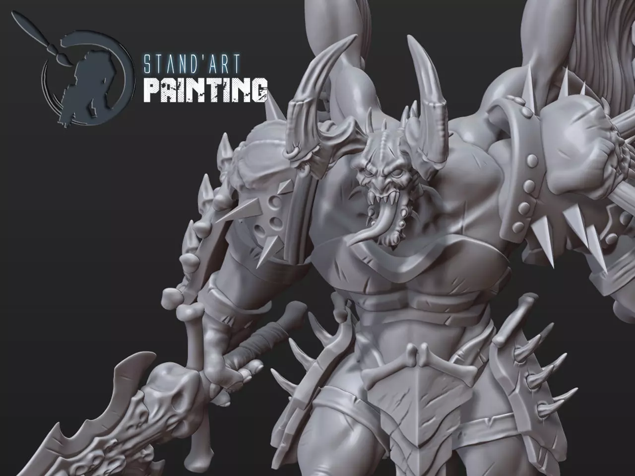 Hellbringer demon holding sword 3D model_0