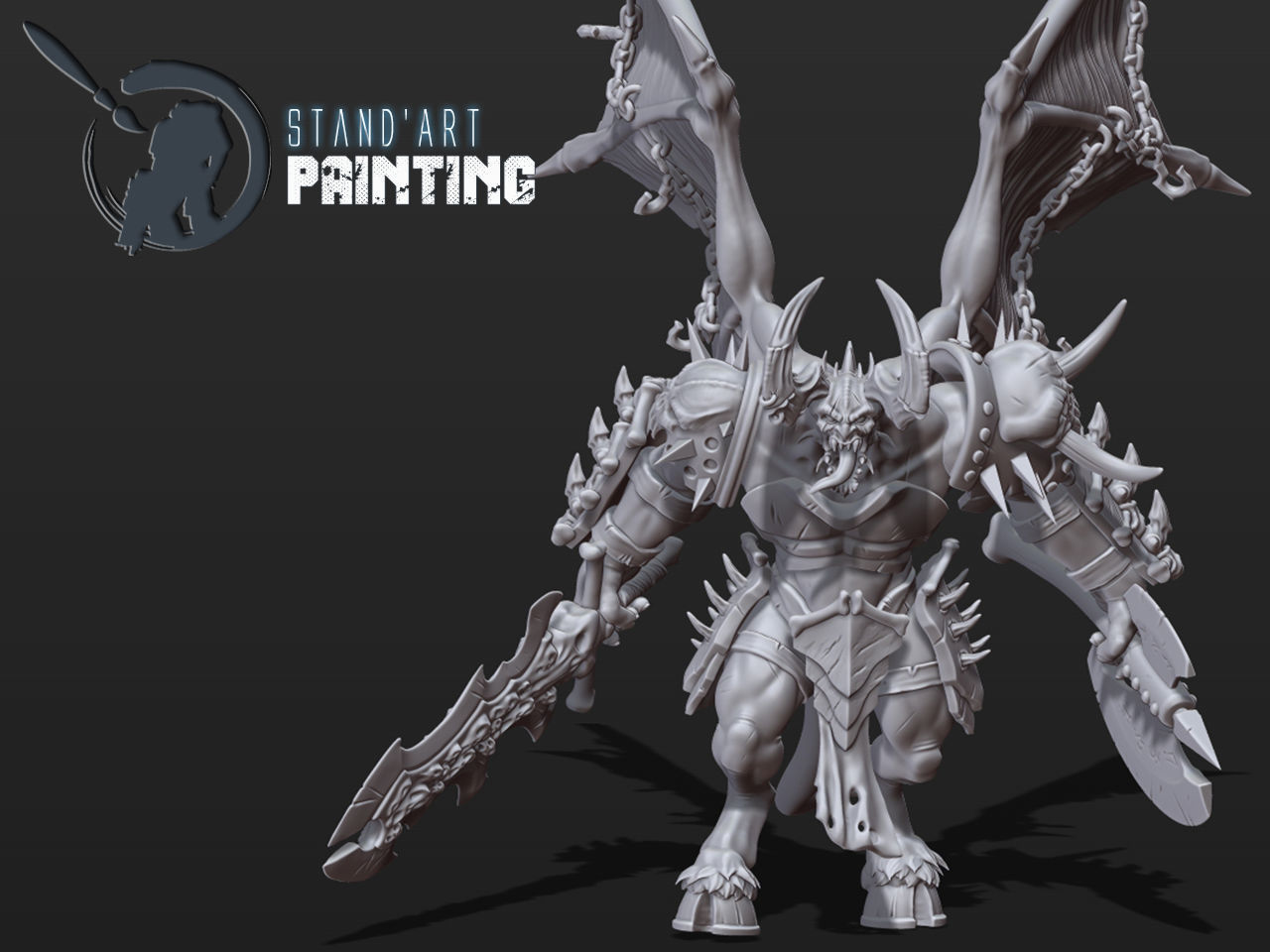 Hellbringer demon holding sword 3D model_2
