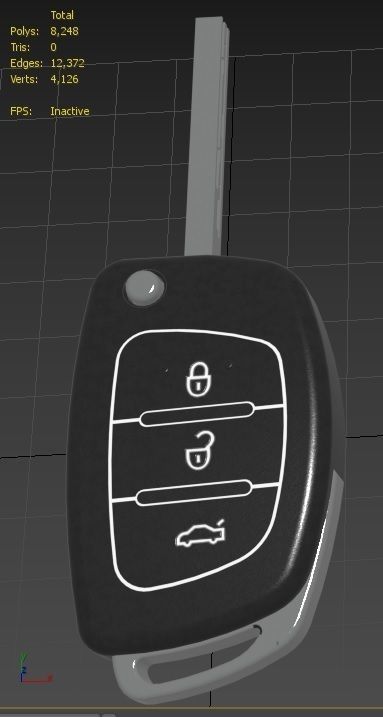 Car key Model 2 Low-poly 3D model_10