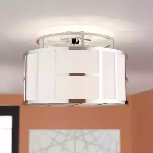 Abbeville Light Drum Semi Flush Mount - 2 Colour 3D model