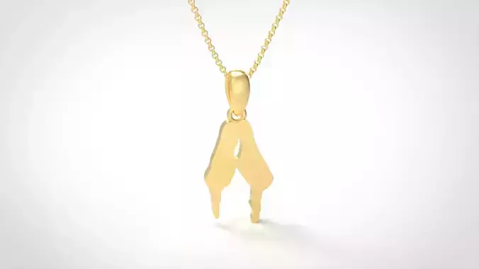 Model 576 Blood Horror Initial A Letter Diamond Pendant