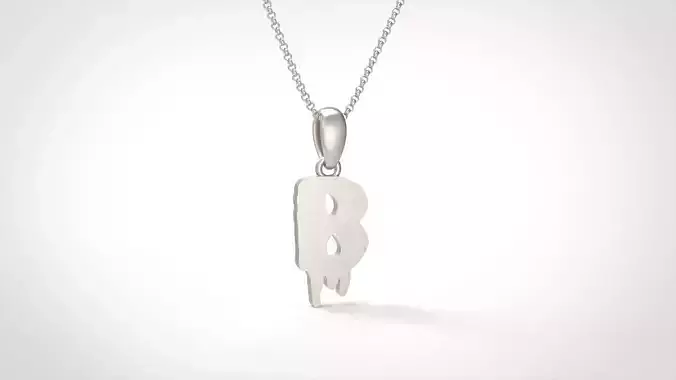Model 577 Blood Horror Initial B Letter Diamond Pendant