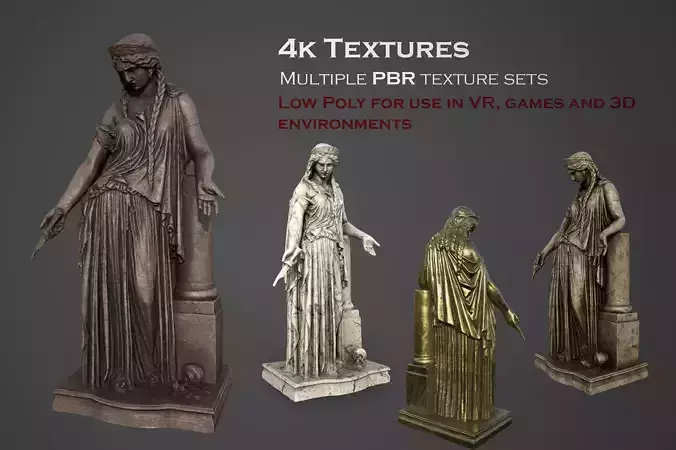 Statue of Medea Low-poly 3D model
