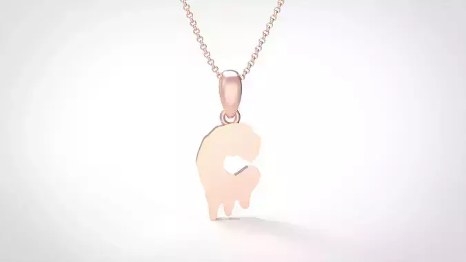 Model 578 Blood Horror Initial C Letter Diamond Pendant