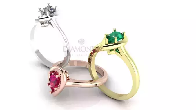 Pear Cut Diamond Ring Free 3D print model