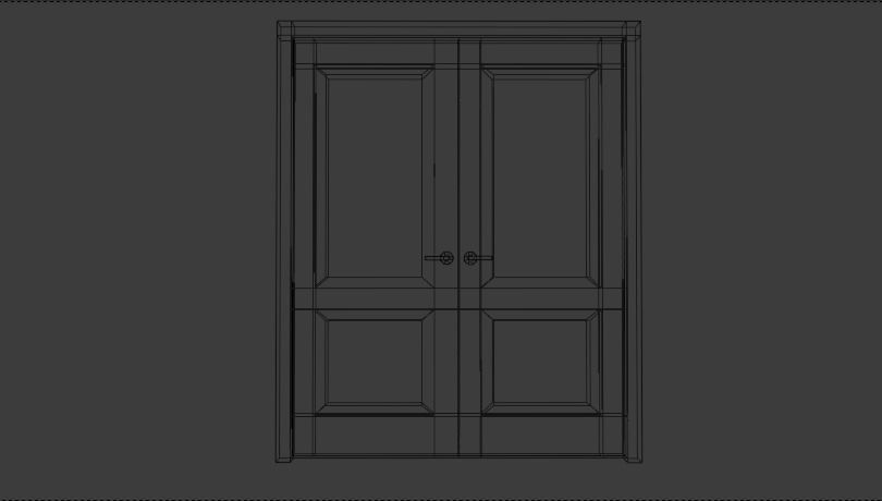 Wooden Door Low-poly 3D model_3
