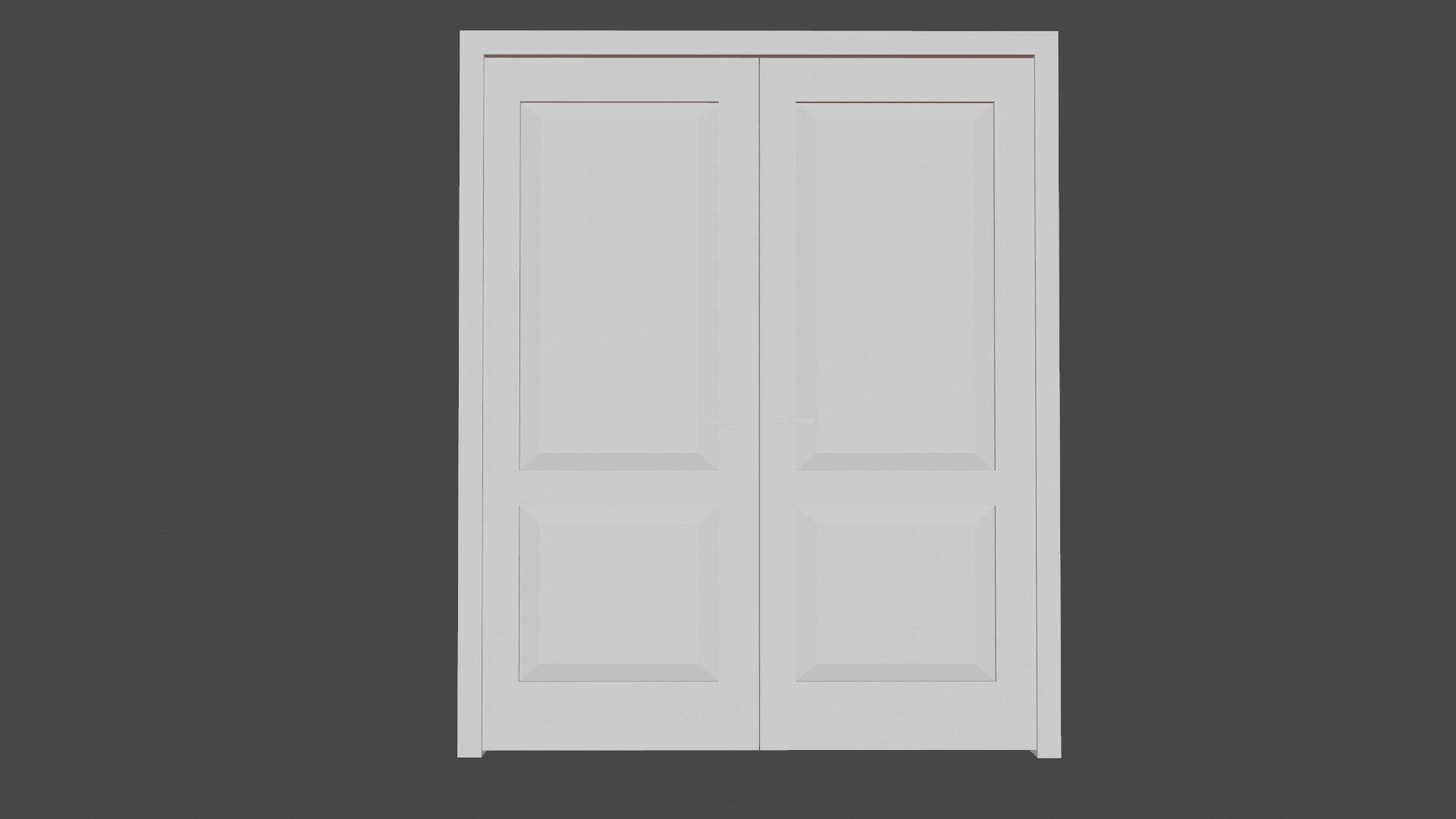 Wooden Door Low-poly 3D model_1