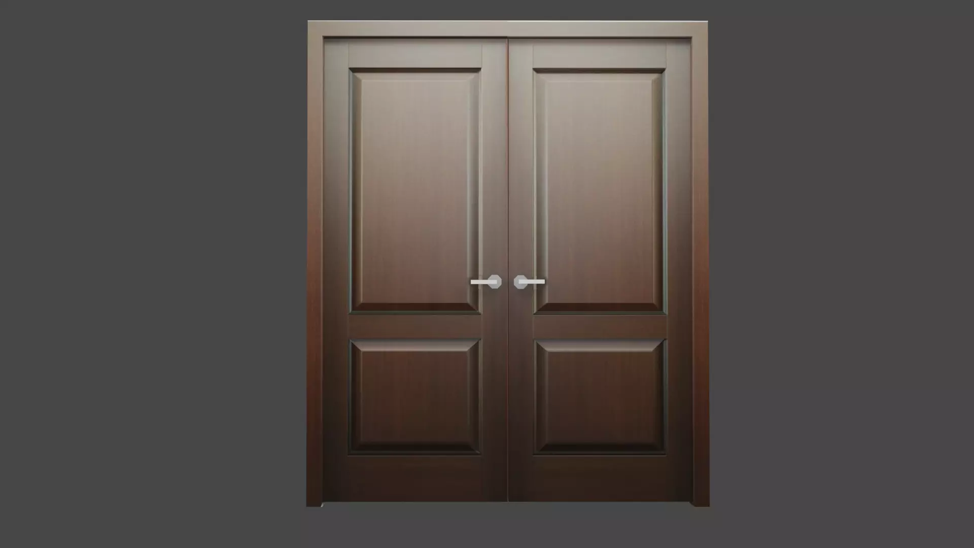 Wooden Door Low-poly 3D model_0