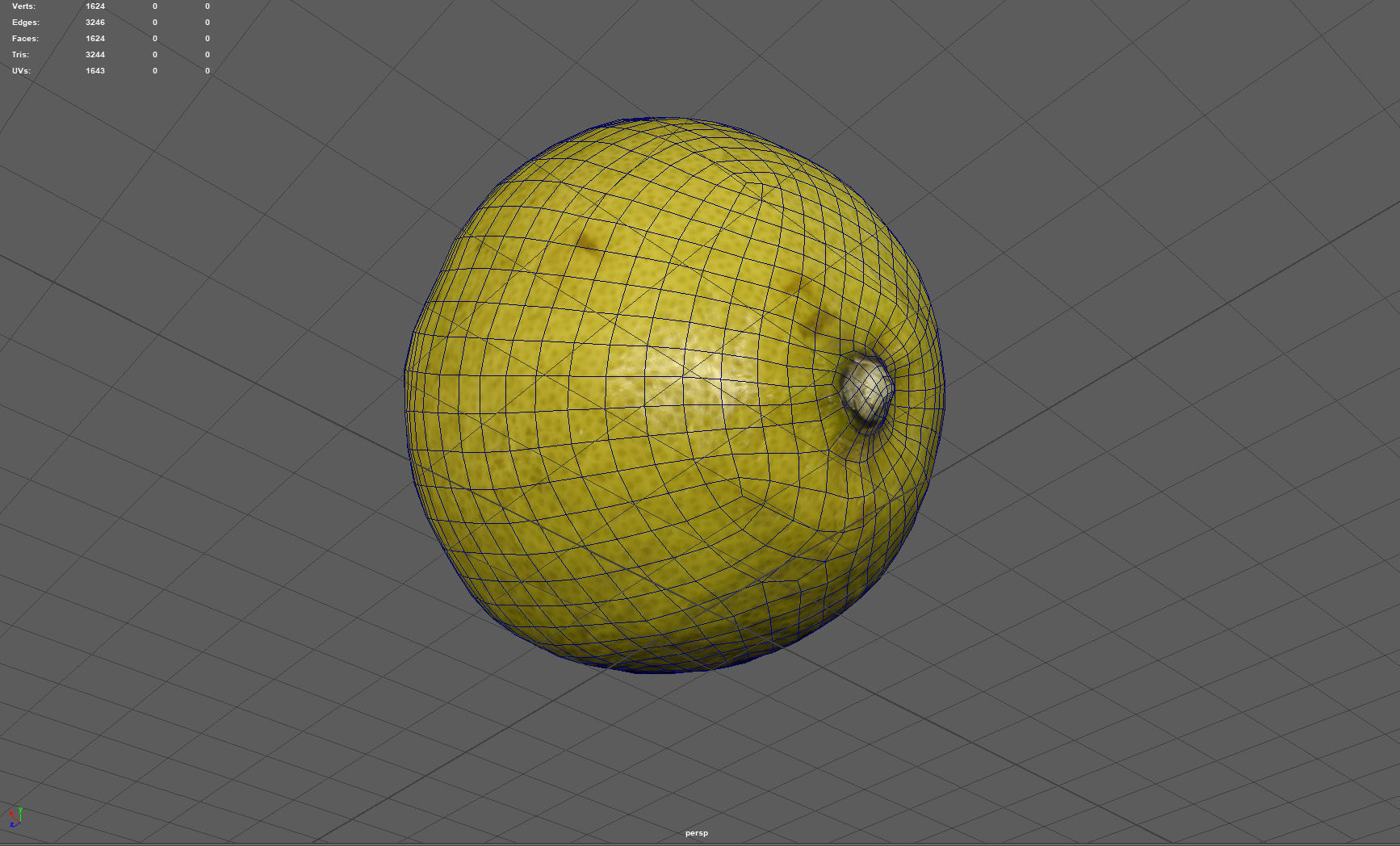 Lemon Half Low-poly 3D model_11