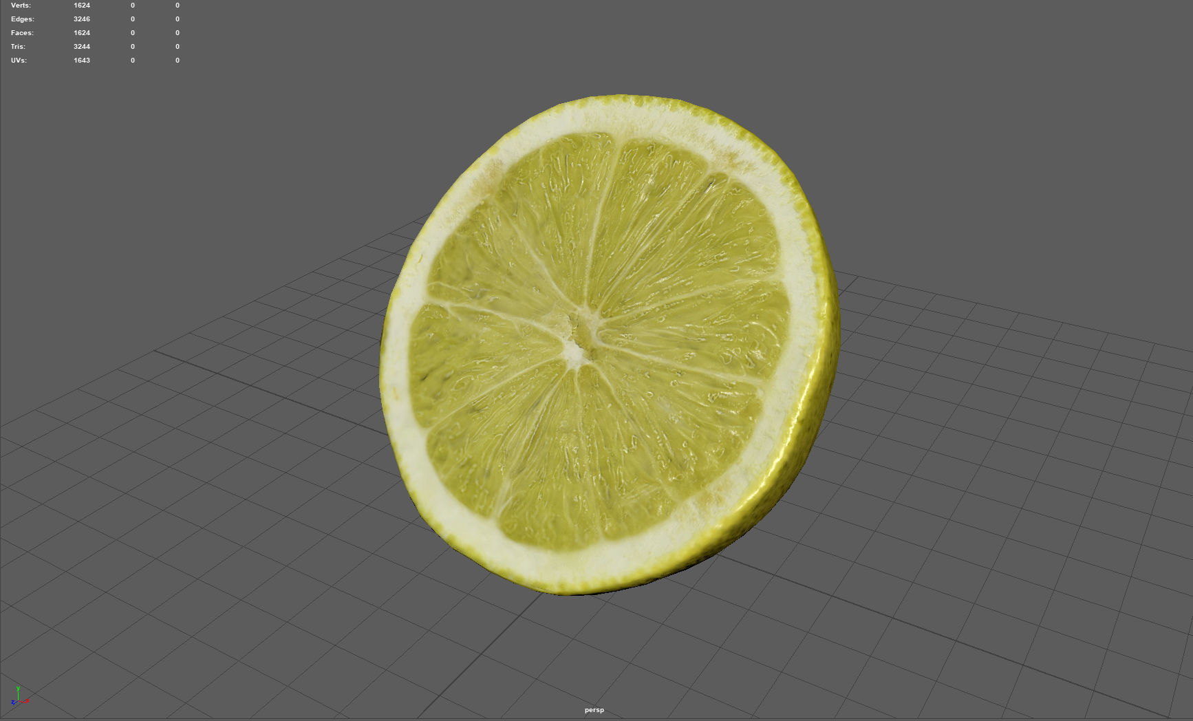 Lemon Half Low-poly 3D model_5