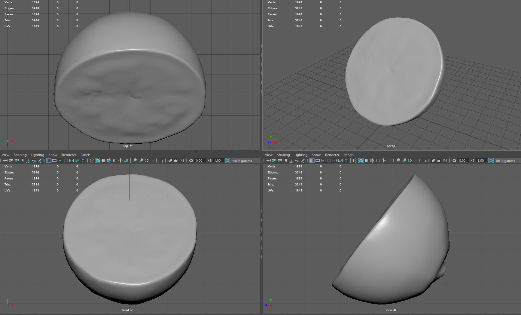 Lemon Half Low-poly 3D model_9