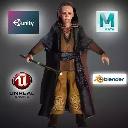 Aang High quality character full Rigged and Animated 3D model