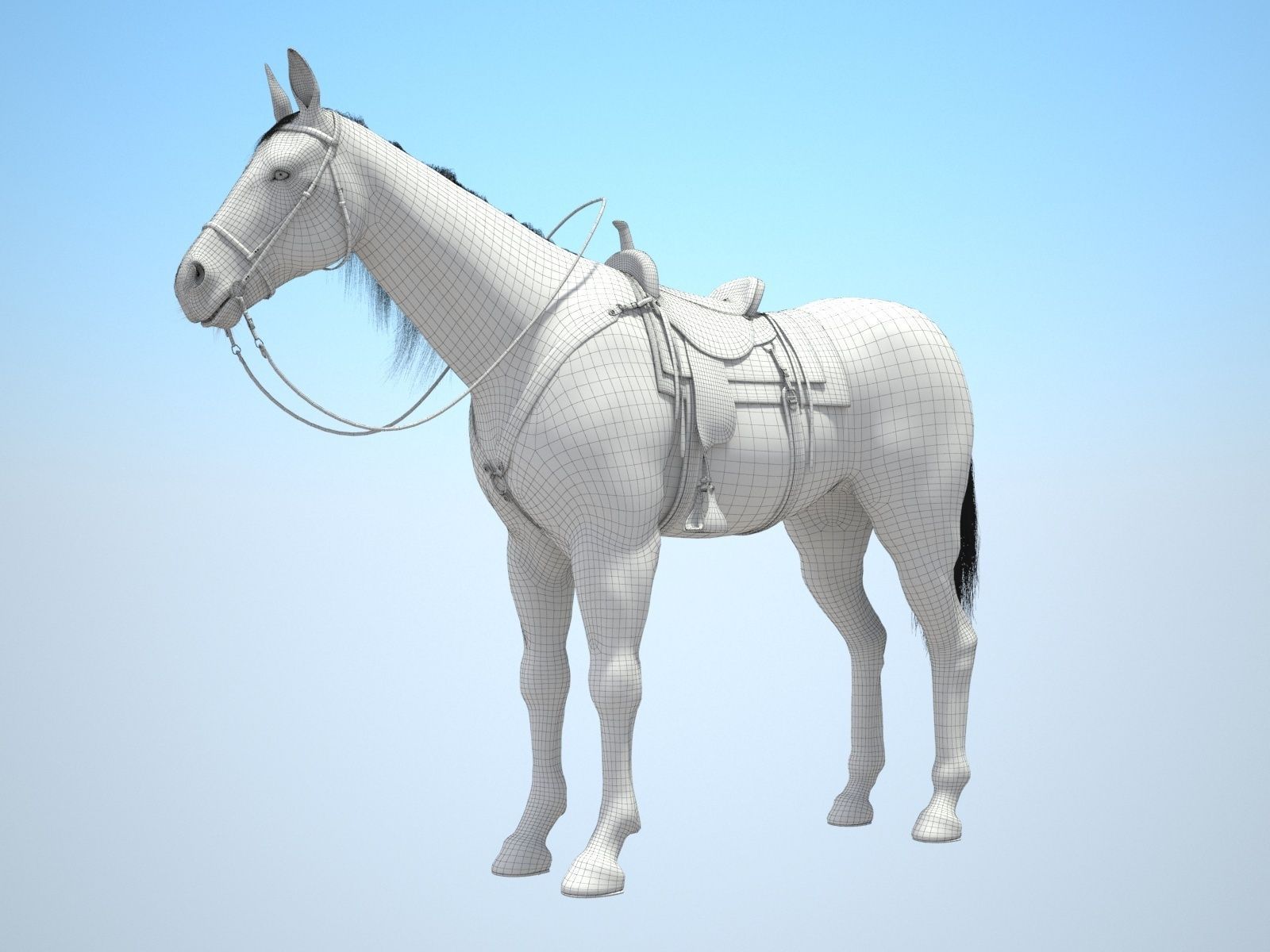 Cowboy Horse with saddle 3D model_13