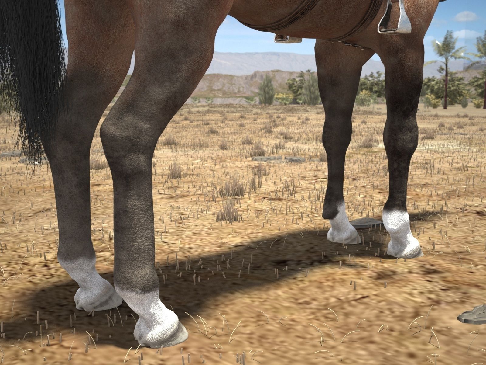 Cowboy Horse with saddle 3D model_8