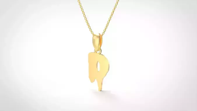 Model 579 Blood Horror Initial D Letter Diamond Pendant