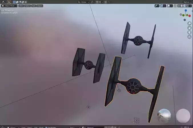 TIE fighter from the Star Wars movies Free low-poly 3D model